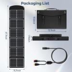 Portable Solar Panels for Power Station: 120w 20v Foldable Solar Charger with USB A/C for Phones Tablets RV - Waterproof Adjustable Kickstand Solar Suitcase for Outdoor Camping Hiking