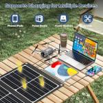 Portable Solar Panels for Power Station: 120w 20v Foldable Solar Charger with USB A/C for Phones Tablets RV - Waterproof Adjustable Kickstand Solar Suitcase for Outdoor Camping Hiking