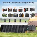 Portable Solar Panels for Power Station: 120w 20v Foldable Solar Charger with USB A/C for Phones Tablets RV - Waterproof Adjustable Kickstand Solar Suitcase for Outdoor Camping Hiking