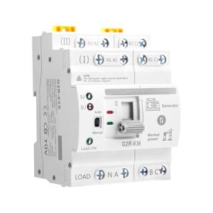 Mini ATS Automatic/Manual Transfer Switch 4P 63A AC110V, Home Generator Manual Transfer for Uninterruptible Power Supply, 3Phas Dual Power Electrical Selector Switch DIN Rail （G2R 4P 63A AC110V）