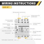 Mini ATS Automatic/Manual Transfer Switch 4P 63A AC110V, Home Generator Manual Transfer for Uninterruptible Power Supply, 3Phas Dual Power Electrical Selector Switch DIN Rail （G2R 4P 63A AC110V）