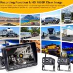RV Backup Camera Wireless Recording 2 Cameras - Plug and Play Pre-Wired for Furrion System Night Vision 4 Channels HD 1080P 7'' Touch Key Monitor Rear View Camera for Trailer/Trucks/Camper Yakry Y28