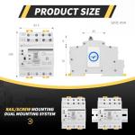 Mini ATS Automatic/Manual Transfer Switch 4P 63A AC110V, Home Generator Manual Transfer for Uninterruptible Power Supply, 3Phas Dual Power Electrical Selector Switch DIN Rail （G2R 4P 63A AC110V）