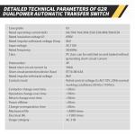 Mini ATS Automatic/Manual Transfer Switch 4P 63A AC110V, Home Generator Manual Transfer for Uninterruptible Power Supply, 3Phas Dual Power Electrical Selector Switch DIN Rail （G2R 4P 63A AC110V）