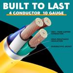 Tellegloww 10FT NEMA L14-30P to SS2-50R RV Marine Power Generator Adapter Cord, 30A 4 Prong Locking Generator L14-30P Male to 50A Marine Shore Power SS2-50R Female with Locking Ring 125V/250V