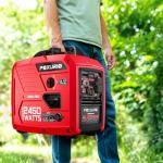 POXURIO 2450-Watt Dual Fuel Inverter Generator for Home Use, 1.6Gallon Large Fuel Tank Up to 8.3 Hours Use, 120V Gas Powered Generator Super Quiet - EPA Compliant, Red