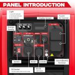 POXURIO 2450-Watt Dual Fuel Inverter Generator for Home Use, 1.6Gallon Large Fuel Tank Up to 8.3 Hours Use, 120V Gas Powered Generator Super Quiet - EPA Compliant, Red