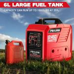 POXURIO 2450-Watt Dual Fuel Inverter Generator for Home Use, 1.6Gallon Large Fuel Tank Up to 8.3 Hours Use, 120V Gas Powered Generator Super Quiet - EPA Compliant, Red