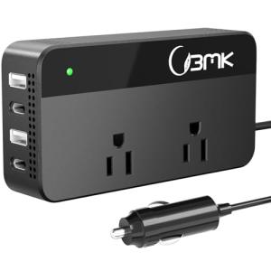 BMK 200W Car Power Inverter with USB Ports