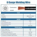 6 Awg Battery Power Cable -20FT Red + 20FT Black 6 Gauge Flexible Welding Cable OFC Copper Wire with Lugs Terminal Connectors and Heat Shrink Tube for Automotive, Battery, Inverter,Boat and Generator