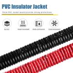 6 Awg Battery Power Cable -20FT Red + 20FT Black 6 Gauge Flexible Welding Cable OFC Copper Wire with Lugs Terminal Connectors and Heat Shrink Tube for Automotive, Battery, Inverter,Boat and Generator