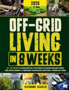 Off-Grid Living in 8 Weeks: 50+ DIY Projects to Build 100% Self-Sufficiency in 8 Weeks - Includes Power, Food, Water, Security & Workbook to Protect Your Family Through Any Crisis!