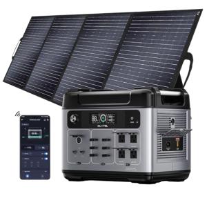 OUKITEL P2001 Plus 2400W Power Station with 400W Solar Panel, 2048Wh Solar Generator with 4 AC Outlets (5000W Peak), 1.5H Full Charging, APP Control Battery Backup for Home, Camping & RVs