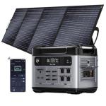 OUKITEL P2001 Plus 2400W Power Station with 400W Solar Panel, 2048Wh Solar Generator with 4 AC Outlets (5000W Peak), 1.5H Full Charging, APP Control Battery Backup for Home, Camping & RVs