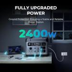 OUKITEL P2001 Plus 2400W Power Station with 400W Solar Panel, 2048Wh Solar Generator with 4 AC Outlets (5000W Peak), 1.5H Full Charging, APP Control Battery Backup for Home, Camping & RVs