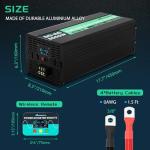 Mxmoonfree 5000W Pure Sine Wave Power Inverter 12V DC to 110V AC with Wireless Remote Control LCD Display 1 USB Port, 4 AC Outlets, 1 Terminal Blocks for RV Truck Cabin Off Grid