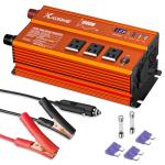 1000W Pure Sine Wave Inverter, Car Power Inverter, 12V DC to 110V AC Power Converter, Emergency Power Inverter with Type-C, Dual 5.2V/2.4A USB, 3AC Outlets for Home,Camping, RV, Truck, Vehicles