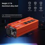 1000W Pure Sine Wave Inverter, Car Power Inverter, 12V DC to 110V AC Power Converter, Emergency Power Inverter with Type-C, Dual 5.2V/2.4A USB, 3AC Outlets for Home,Camping, RV, Truck, Vehicles