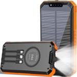 Durecopow Solar Charger Power Bank 49800mAh Wireless Battery Pack PD18W QC3.0 Fast Charging Built in 3 Cables with USB-C 6 Outputs & 2 Inputs for Cell Phone