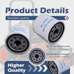 HH150-32430 Engine Oil Filters Compatible with Kubota Engine D722 D782 D902 DF752 DF972 DG972 WG750 WG752 WG972 Z402, Grasshopper Mower 321D 325 325D 329 432 721 Replaces 70000-15241 100800 (3 pcs)