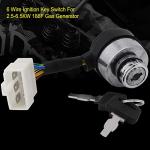 Ignition Key Switch, 6 Wire Ignition Start Key Switch Starter for 2.5-6.5KW Gas Generator