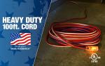 Southwire Extension Cord - Built for Outdoor & Indoor Power Use with Contractor-Grade Durability - Heavy-Duty SJTW Jacket - UL Certified - 12/3 SJTW - Red/White/Blue - 100 Foot