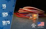 Southwire Extension Cord - Built for Outdoor & Indoor Power Use with Contractor-Grade Durability - Heavy-Duty SJTW Jacket - UL Certified - 12/3 SJTW - Red/White/Blue - 100 Foot