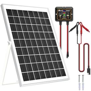 SOLPERK 10W Solar Panel Solar Battery Charger 12V Solar Panel Kit + MPPT Charge Controller, Suitable for Automotive, Motorcycle, Boat, ATV, Marine, RV, Trailer, Snowmobile, Off Grid System
