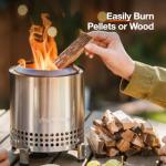 Solo Stove Mesa XL, 7 Inch Tabletop Fire Pit with Stand - Smokeless, Stainless Steel Fire Pit for Camping, Outdoor & Patio- Wood Burning or Pellet Fueled Portable Bonfire, 2.3lbs, Cascade