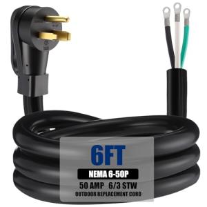 Kanayu 6.6 FT 3 Prong Power Cord for Generators