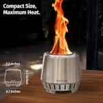 East Oak Smokeless Tabletop Fire Pit - Portable 3-in-1
