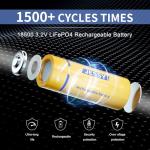 JESSY 18500 3.2V Rechargeable Battery 4-Pack