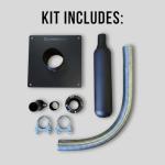 Zombiebox Universal Generator Exhaust Extension Silencer Kit with Insulated Through-Wall Mounting Plate - Includes 3 Adapters - Fits All portable Generators