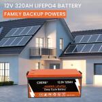 CHINS 12V 320AH Smart Lithium Battery with Bluetooth