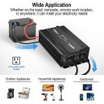 1500W 12V to 110V Power Inverter with 3 Outlets