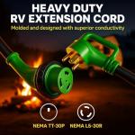 30 Amp 75 Ft RV Power Extension Cord with Adapter