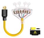 30 Amp Generator Adapter Cord with 4 Outlets