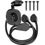 15 Amp Power Inlet Socket with Extension Cord