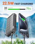 Riapow 27000mAh Solar Power Bank with Fast Charging