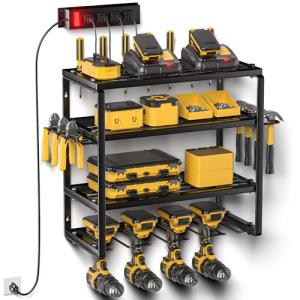 Wall Mount Tool Organizer with Charging Station