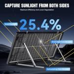 100W Bifacial Solar Panel for RVs and Camping