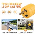 MECMO 30 Amp RV Generator Adapter L5-30 to TT-30