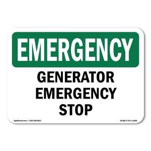 OSHA Emergency Sign - Generator Stop | Aluminum Sign | Protect Your Business, Construction Site, Warehouse & Shop Area | Made in The USA