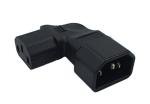 Right Angle IEC Power Extension Adapter C14 to C13