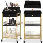 Rolling Makeup Organizer Cart with Hair Tool Holder