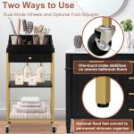 Rolling Makeup Organizer Cart with Hair Tool Holder