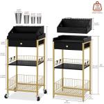 Rolling Makeup Organizer Cart with Hair Tool Holder