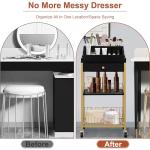 Rolling Makeup Organizer Cart with Hair Tool Holder