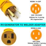 AMAKE 50 Amp Welder Adapter Cord for Generators