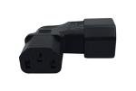 Right Angle IEC Power Extension Adapter C14 to C13